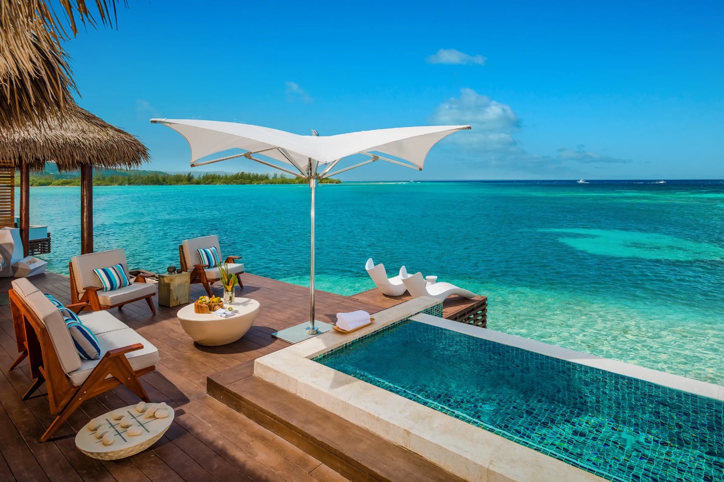 luxury villa room with infinity plunge pool