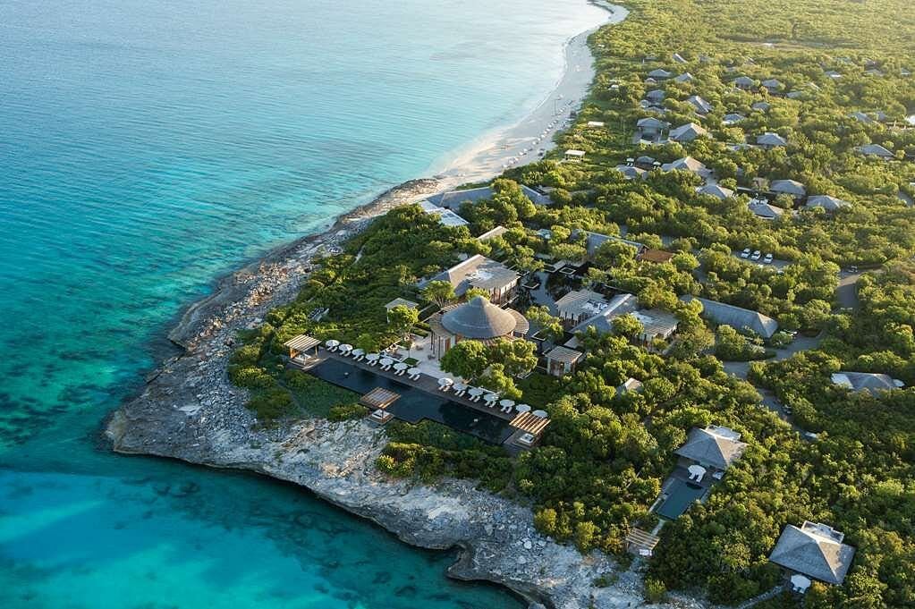 aerial view of luxury resort in Turks & Caicos