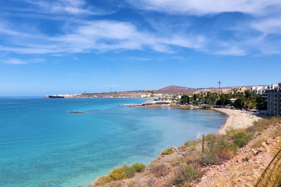 Birdseye view of Playa La Concha in La Paz Mexico