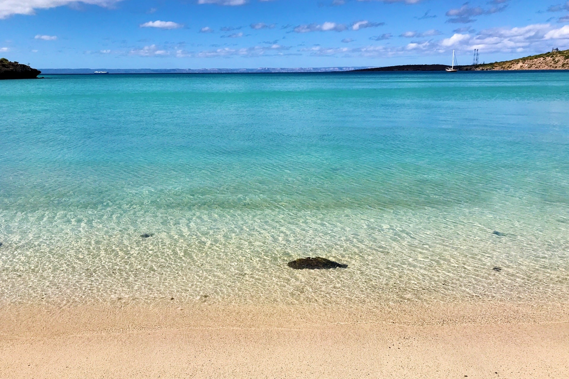 crystal clear water Playa Tesoro Mexico