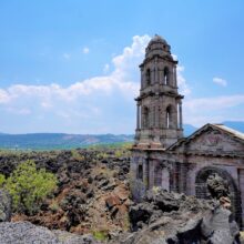 Lava Church of Old San Juan Parangaricutiro Michoacan