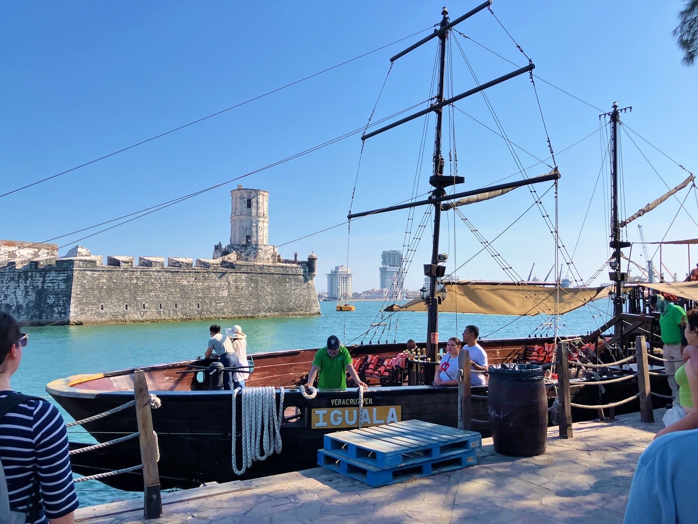 Goleta Iguala transporting tourists from San Juan de Ulua Castle to Veracruz Old Town