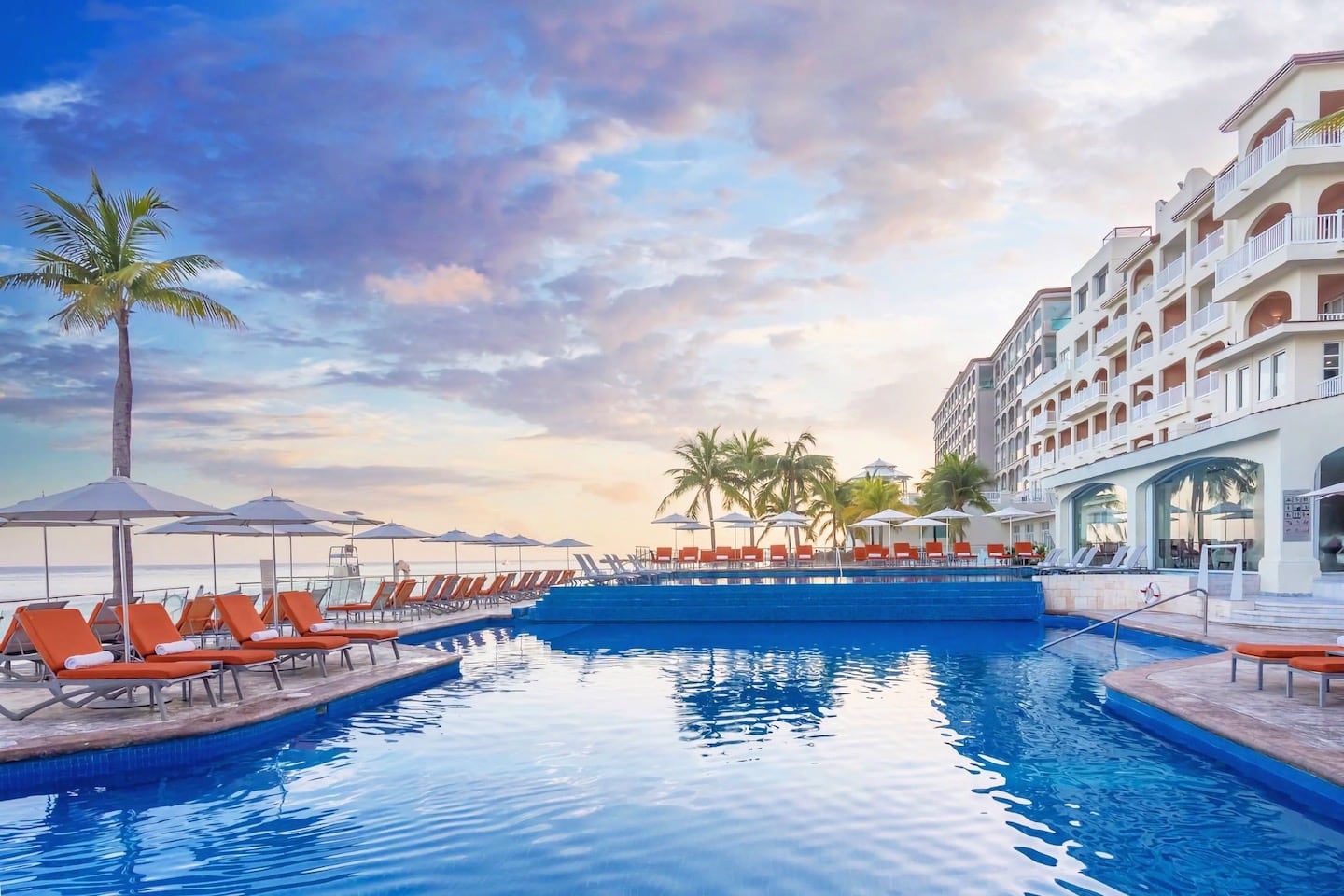 large pool at luxury resort in Cozumel