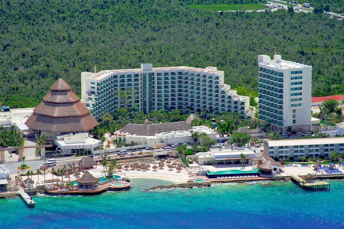 large resort between jungle and sea in Cozumel