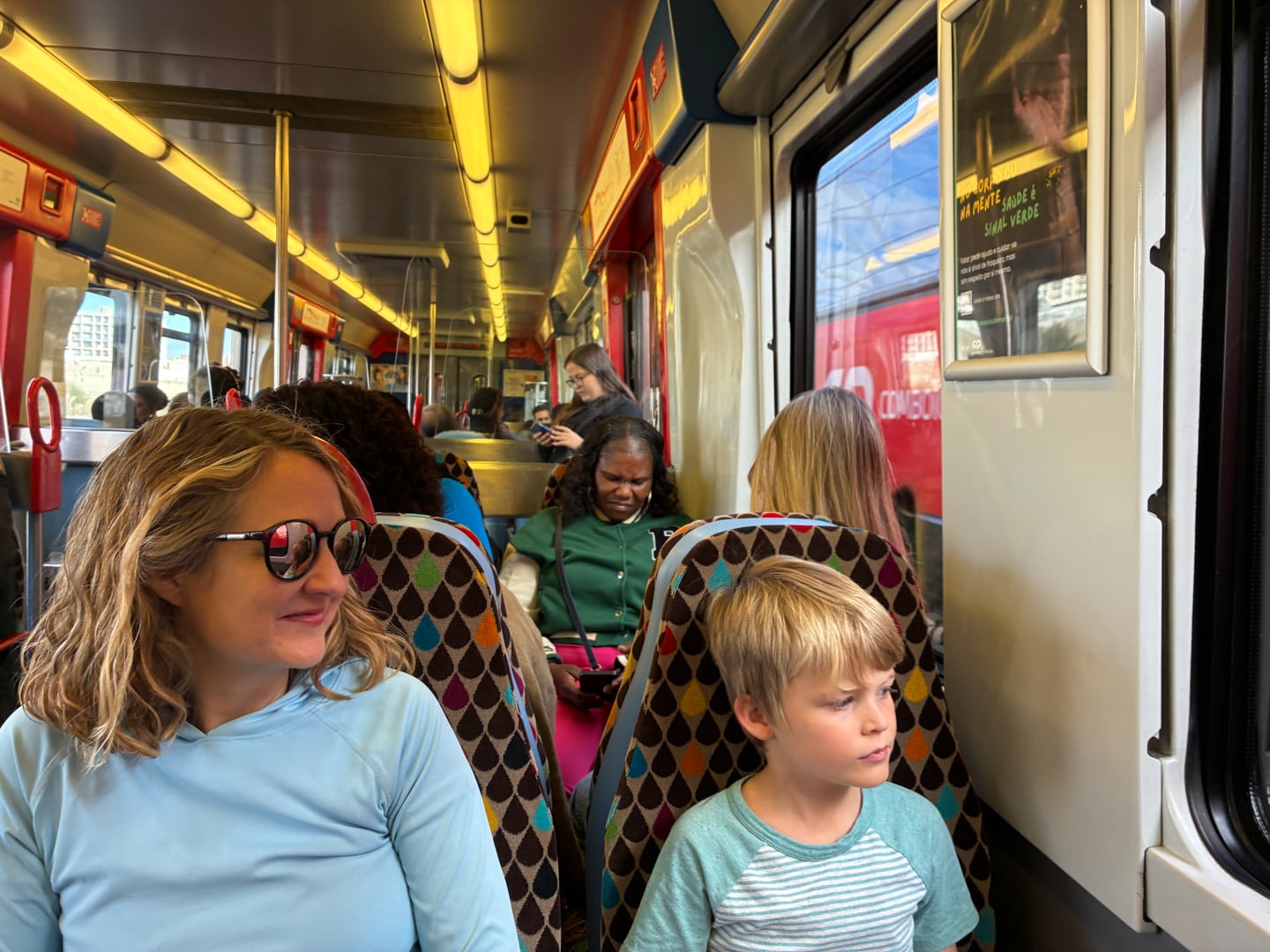 riding the train from Lisbon to Sintra