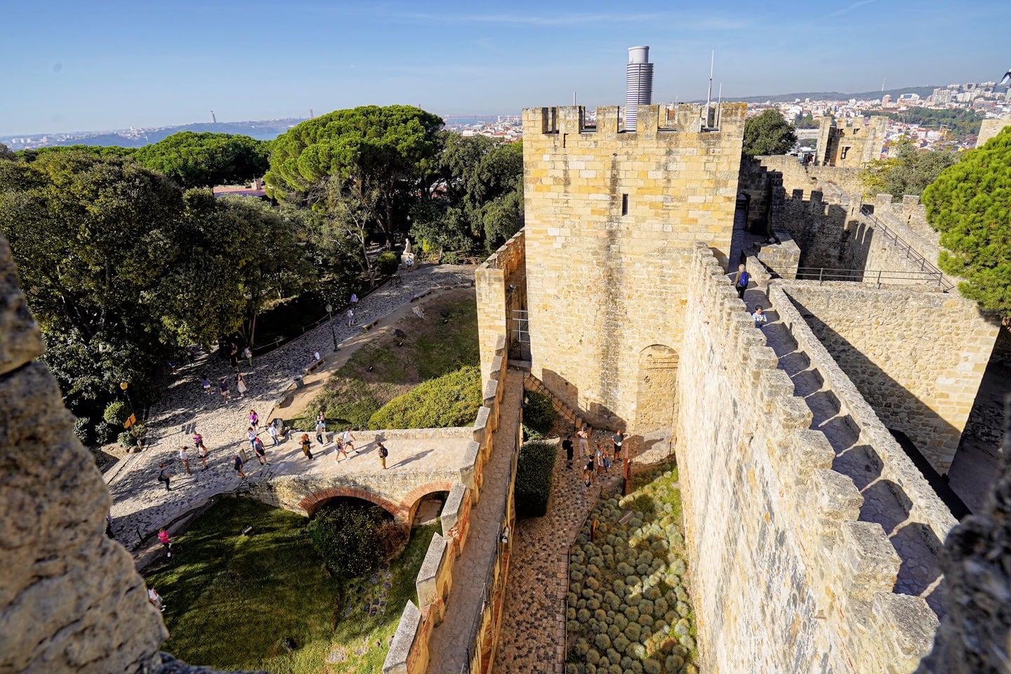 view from tower of Sao Jorge Castle in Lisbon