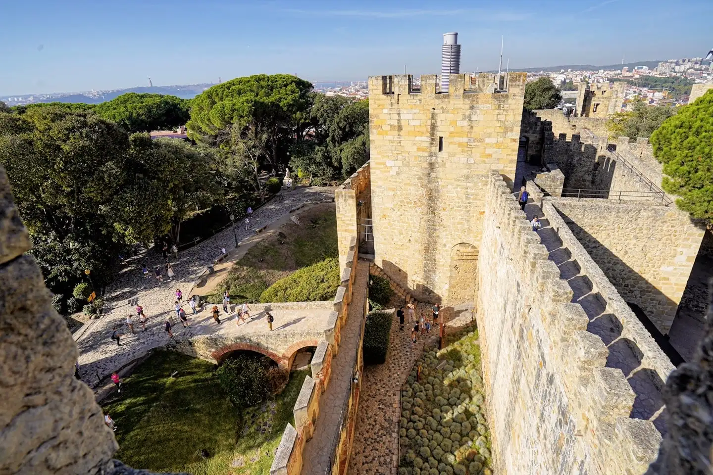 view from tower of Sao Jorge Castle in Lisbon