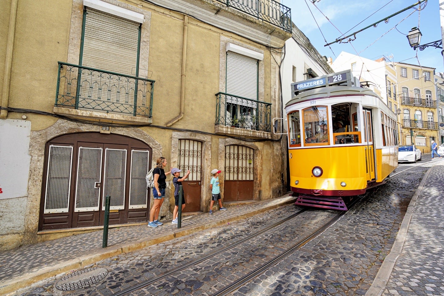 Tram 28 in Lisbon Portugal