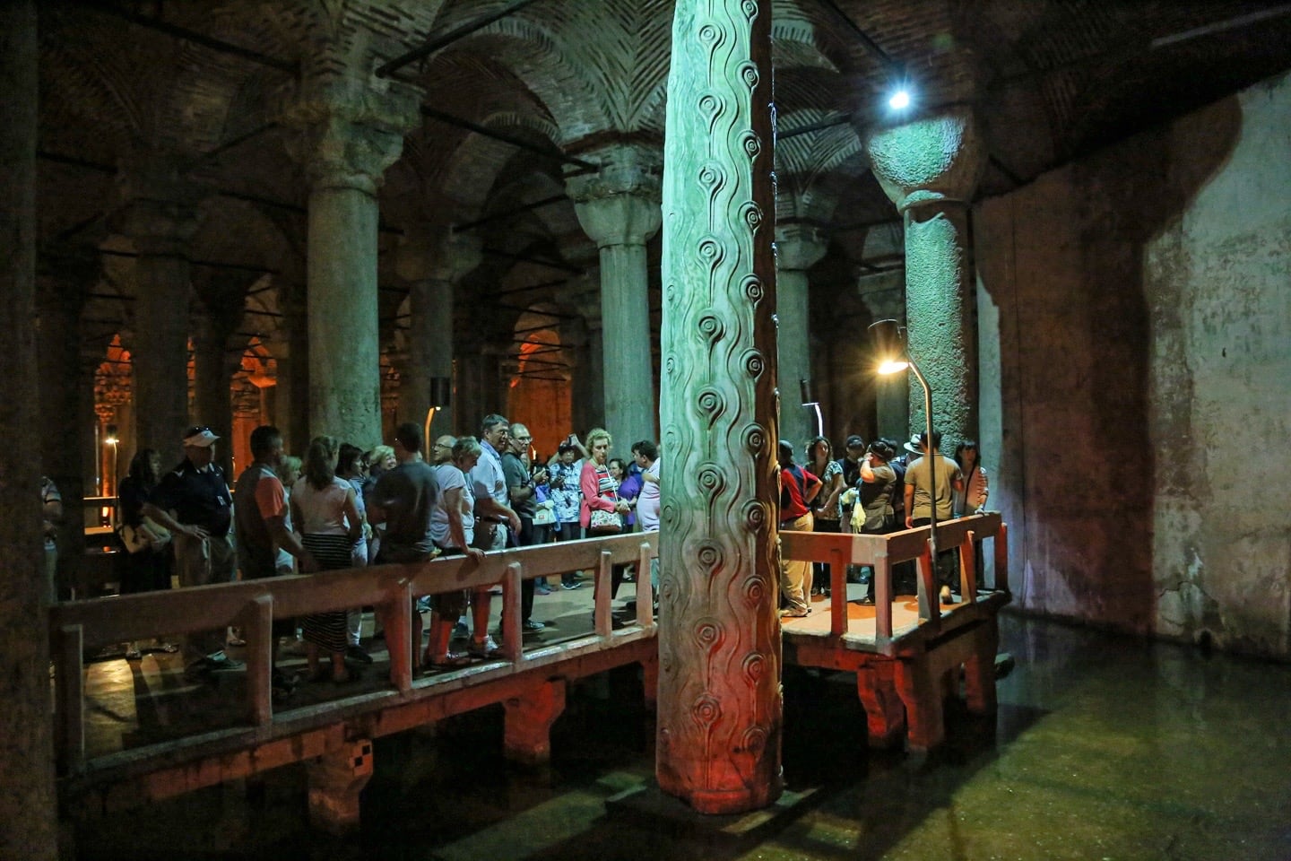 people visiting the Basilica Cistern