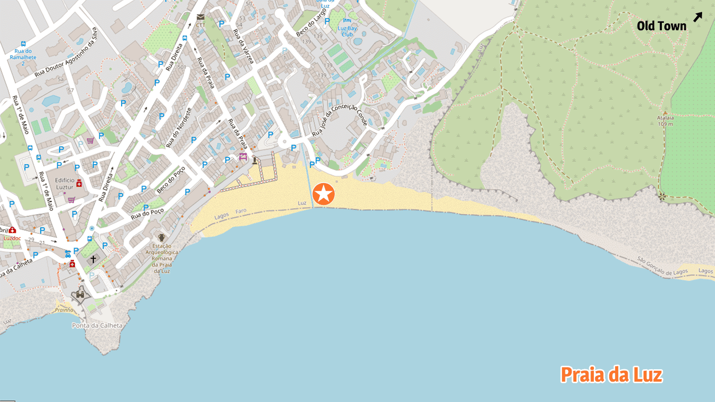 Map of Praia Luz