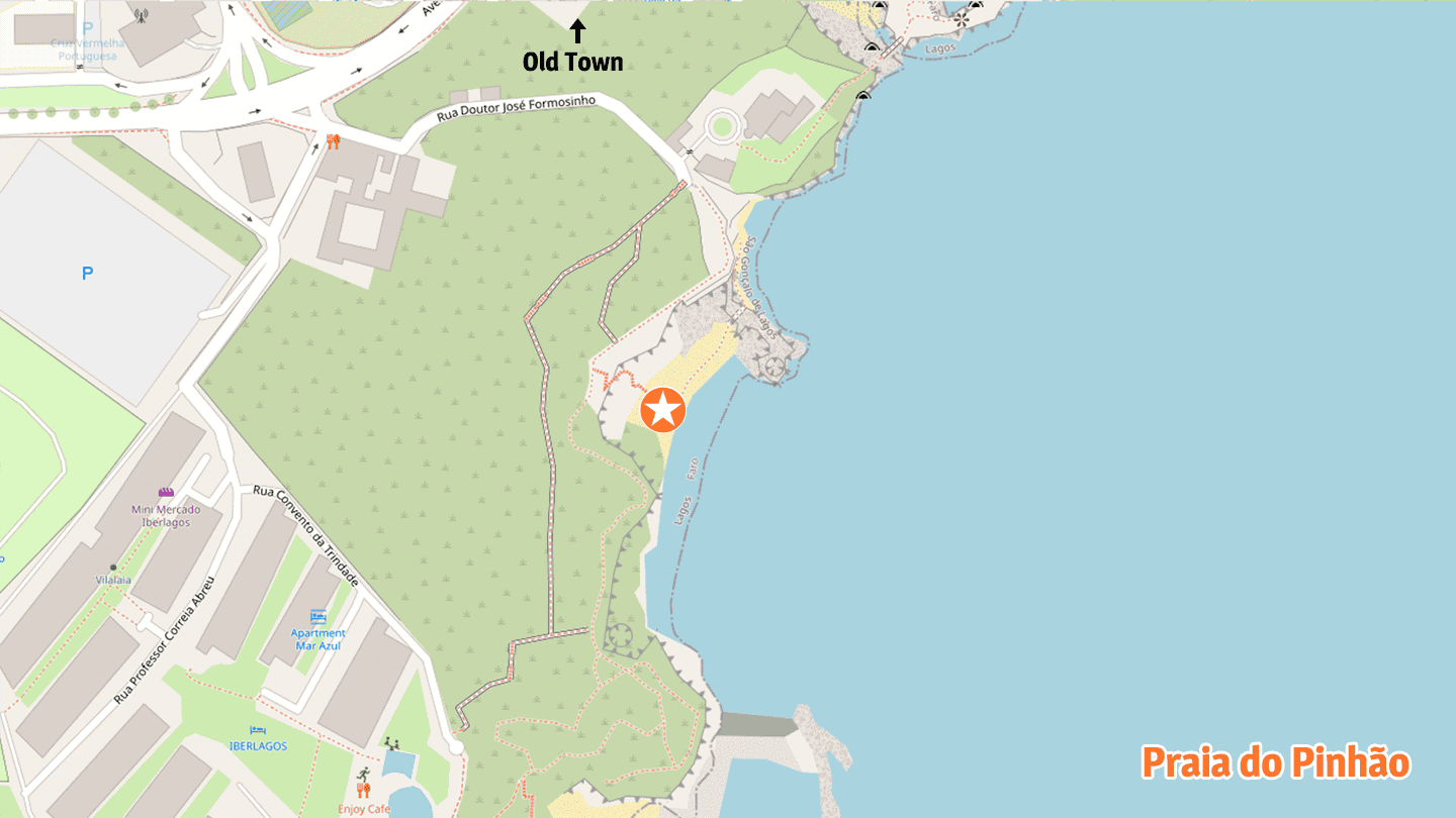Map of Praia Pinhao Lagos