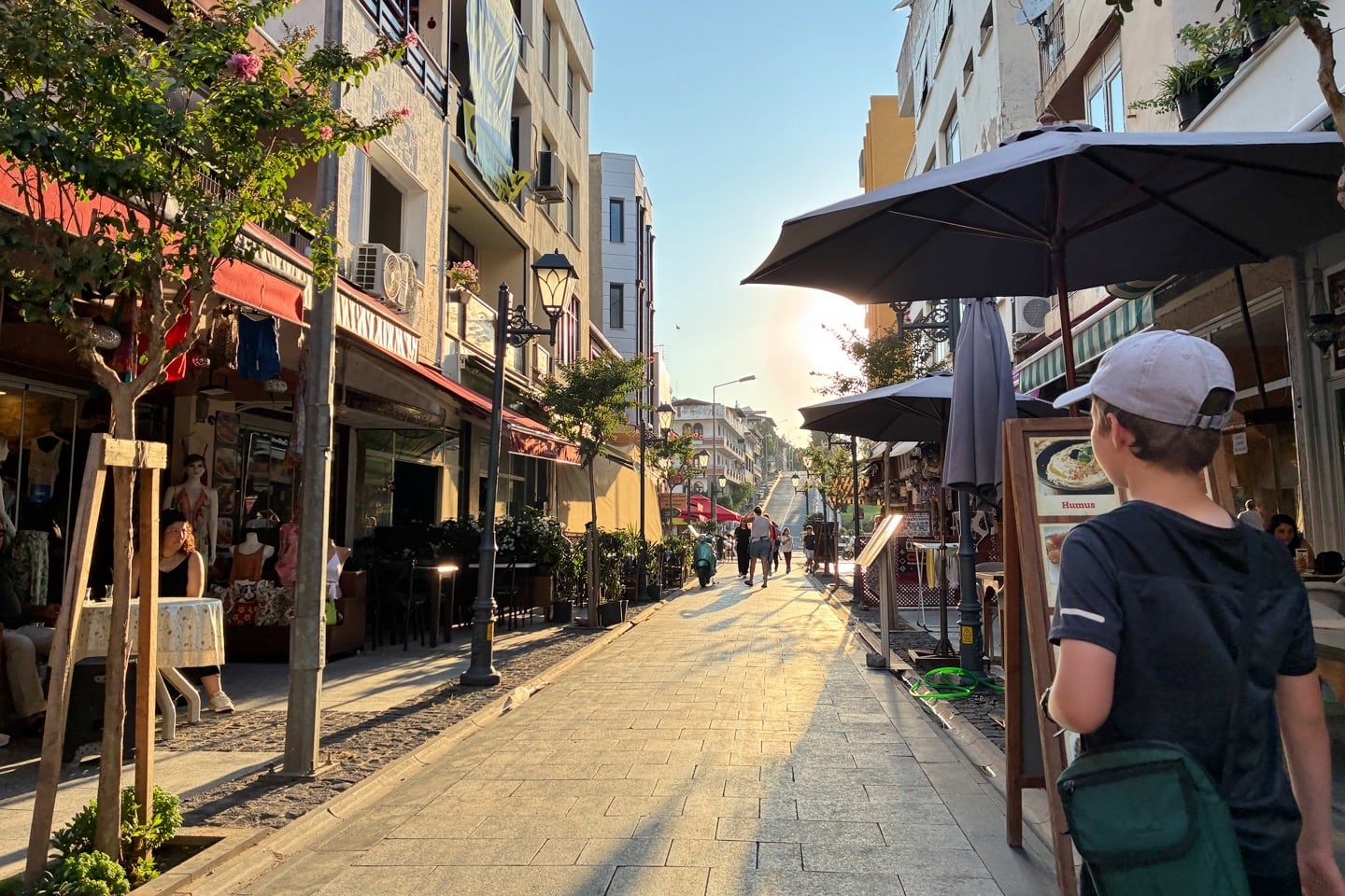 walking down the main restaurant street in Selcuk