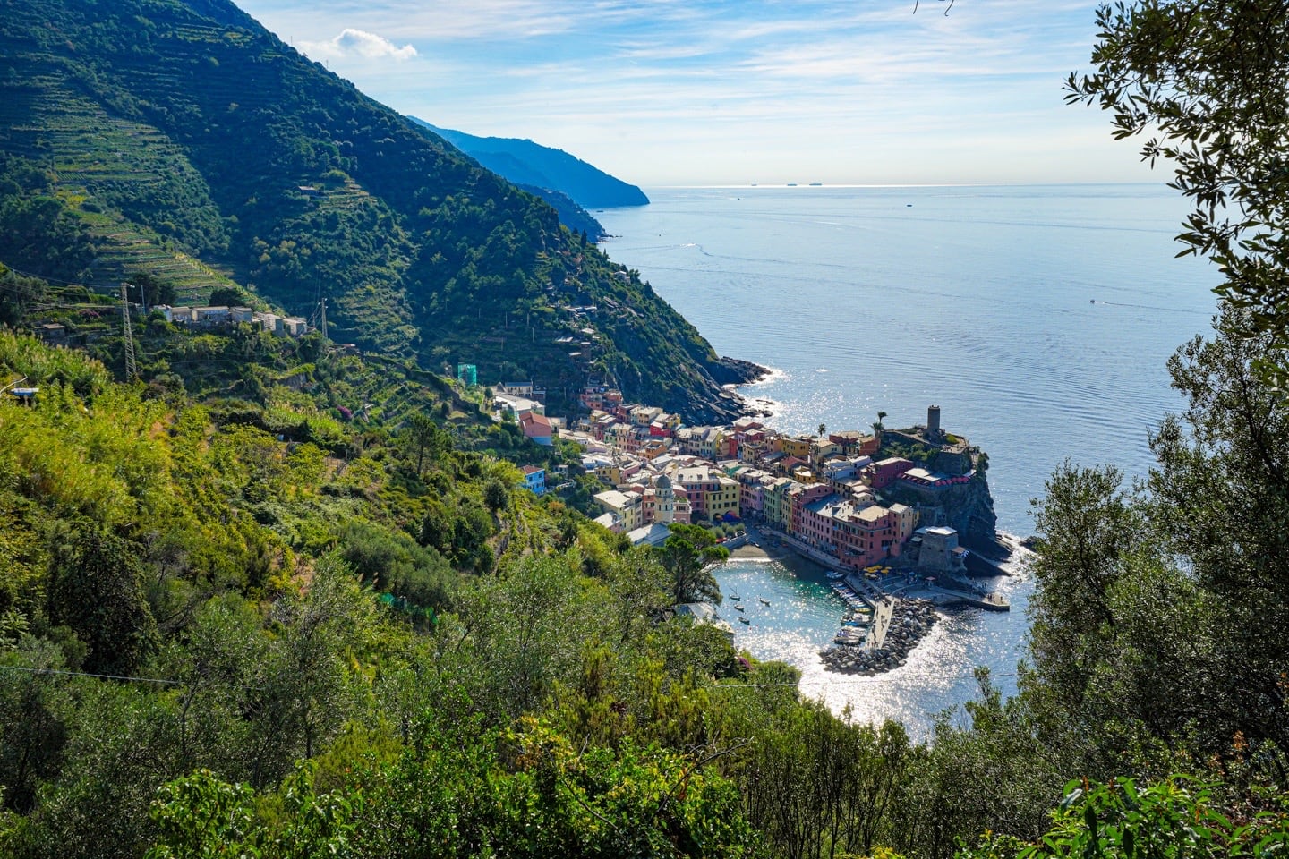 Vernazza as viewed on Blue Trail from Monterosso