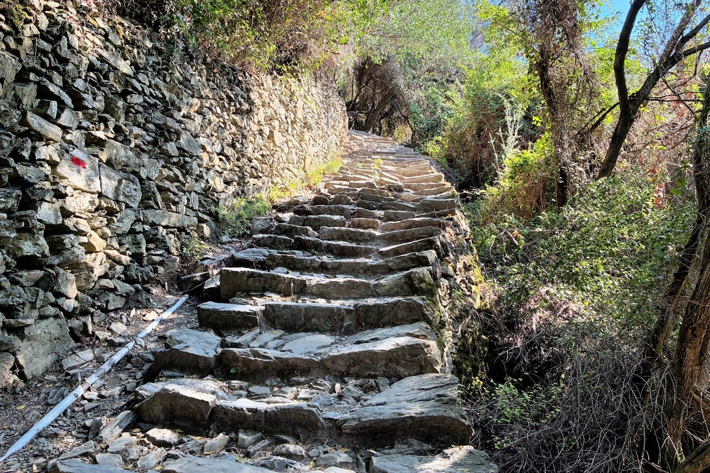 Blue Trail stone stairs Italy