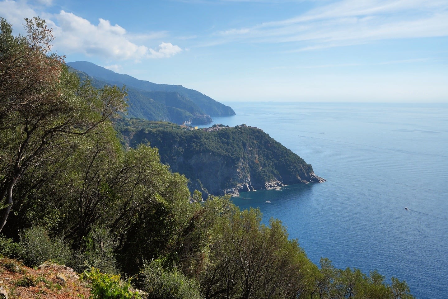 view of Corniglia Italy from Blue Trail