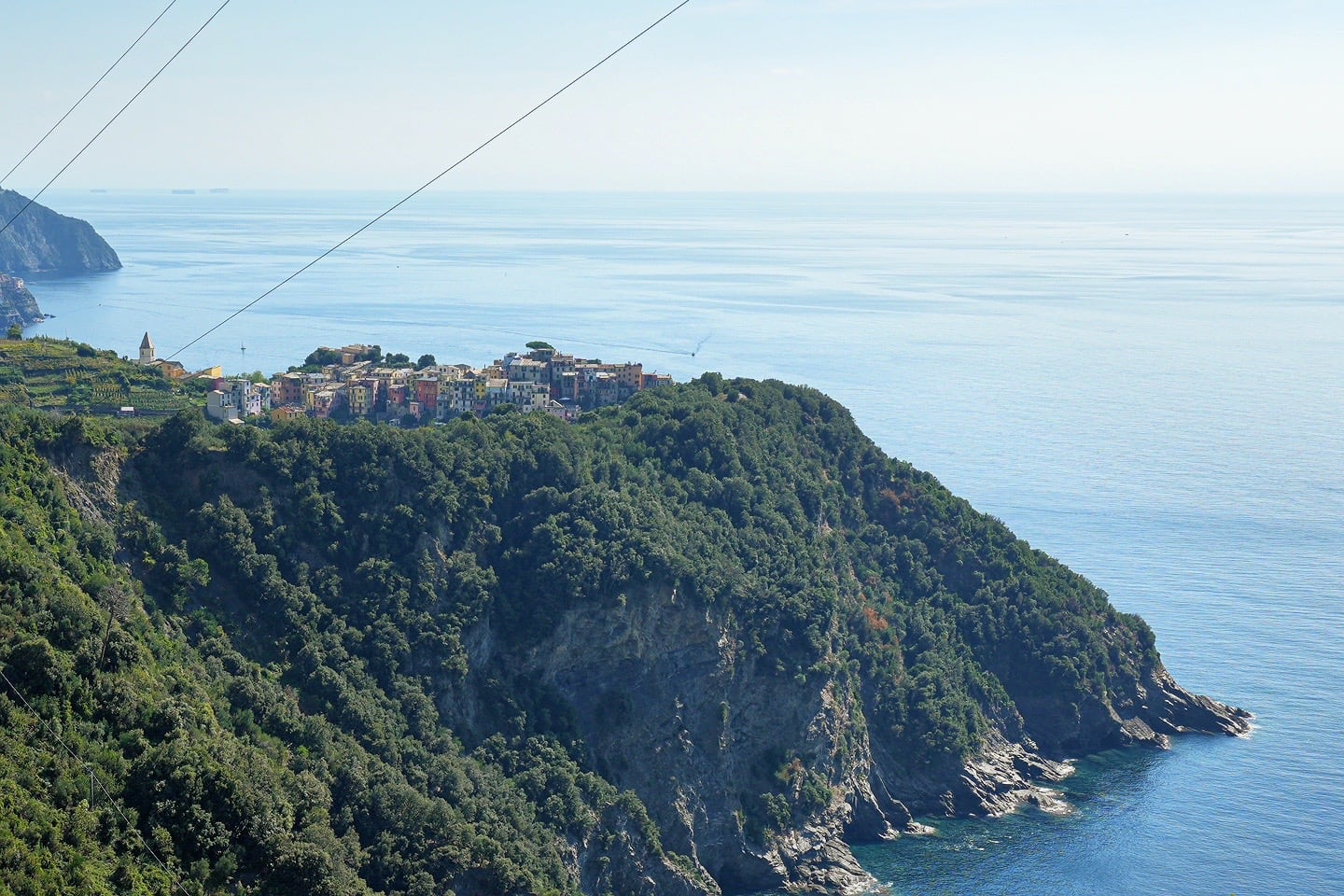 Corniglia viewed from hiking trail Cinque Terre