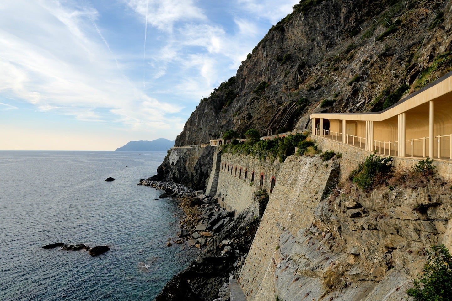 Via dell'Amore hiking from Riomaggiore to Manarola Cinque Terre Italy