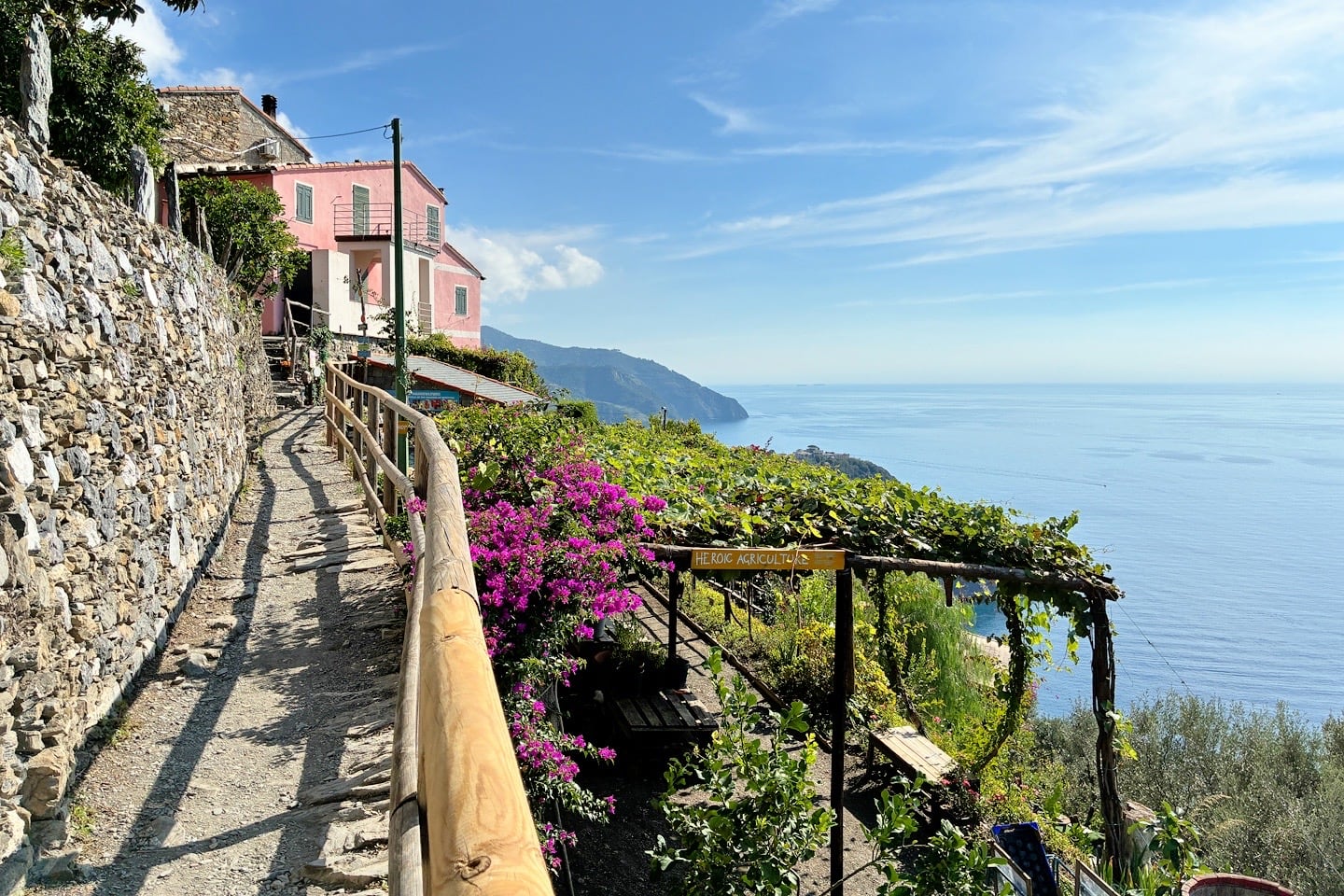 Blue Trail along sea Cinque Terre Italy