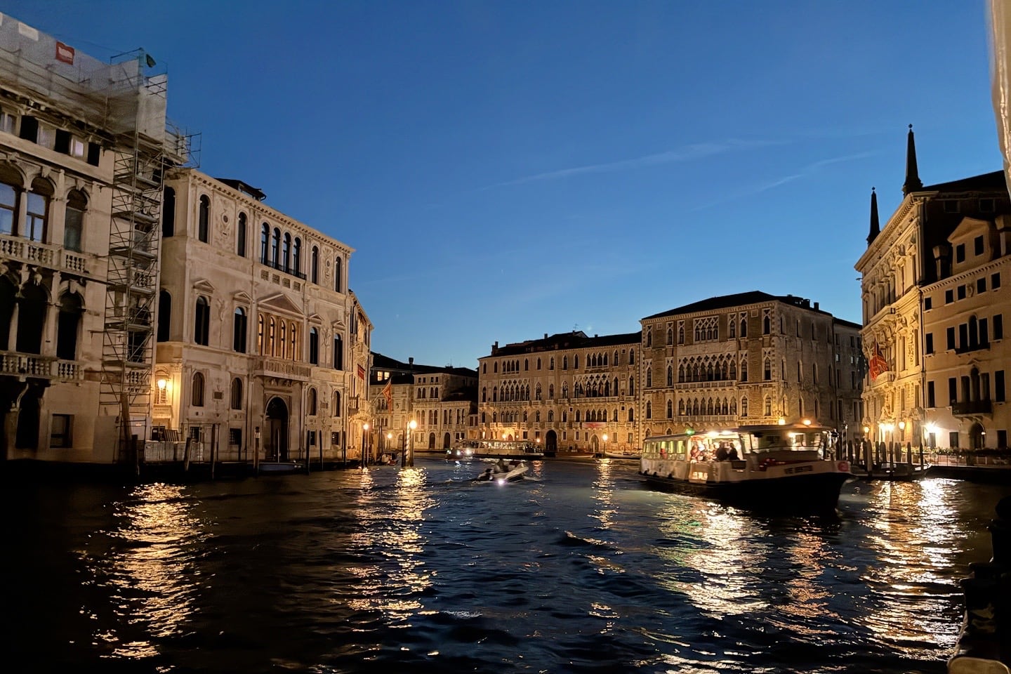 Venice by night on the Grand Canal